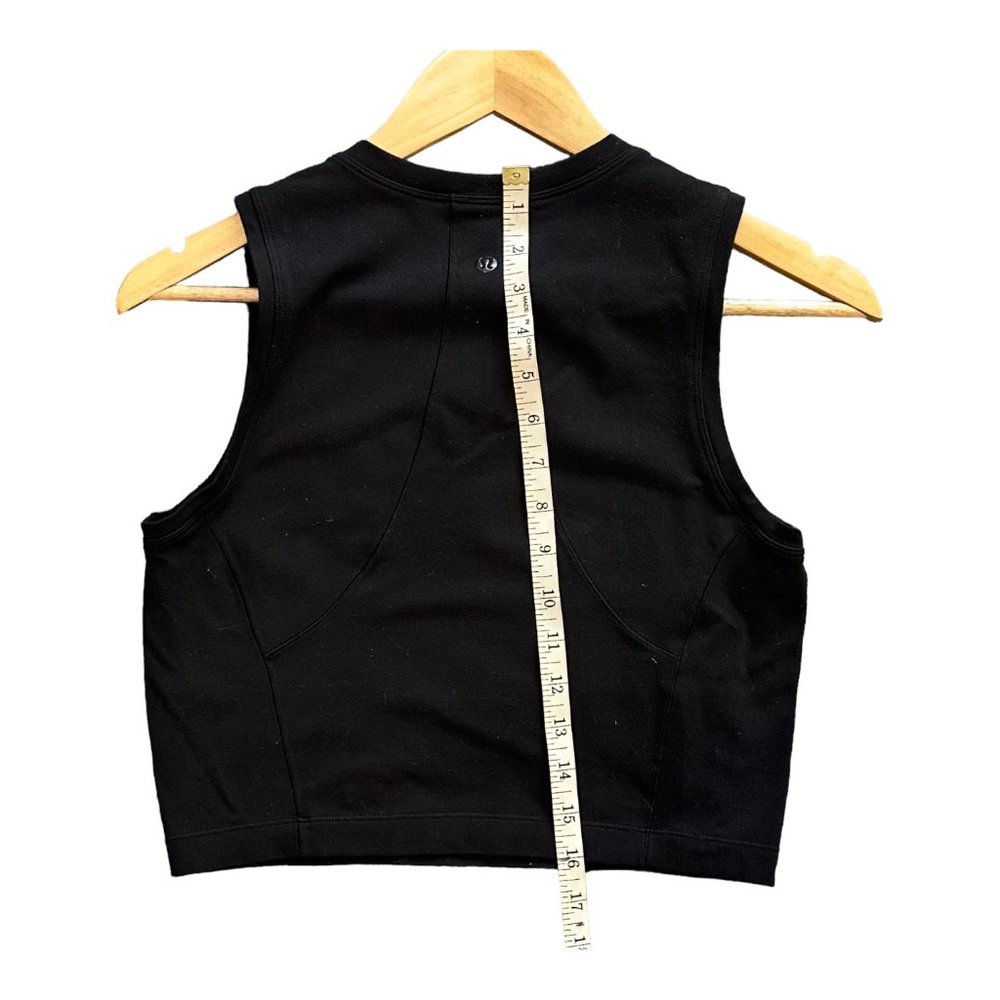 LULULEMON HIGH NECK CROP TANK TOP WOMENS SIZE 8 BLACK YOGA RUNNING PILATES. - Picture 4 of 6